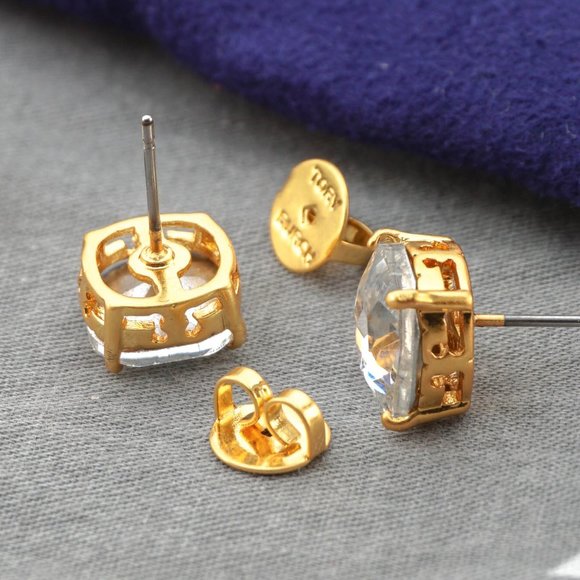 SALE: Tory Burch Set Swarovski Crystal Stud Earrings Cubic Zirconia BRAND NEW - Picture 6 of 7